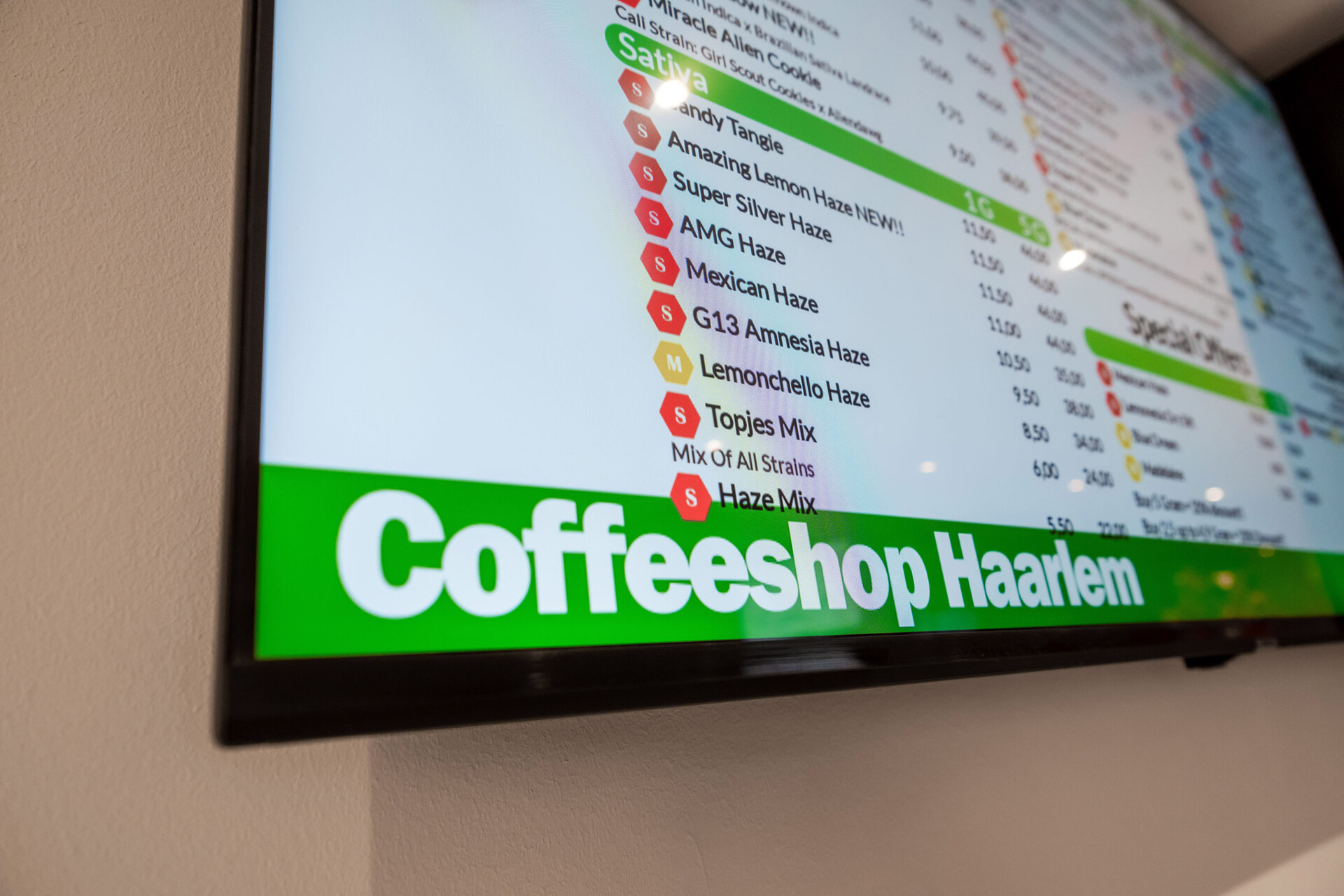 Menu Coffeeshop Haarlem